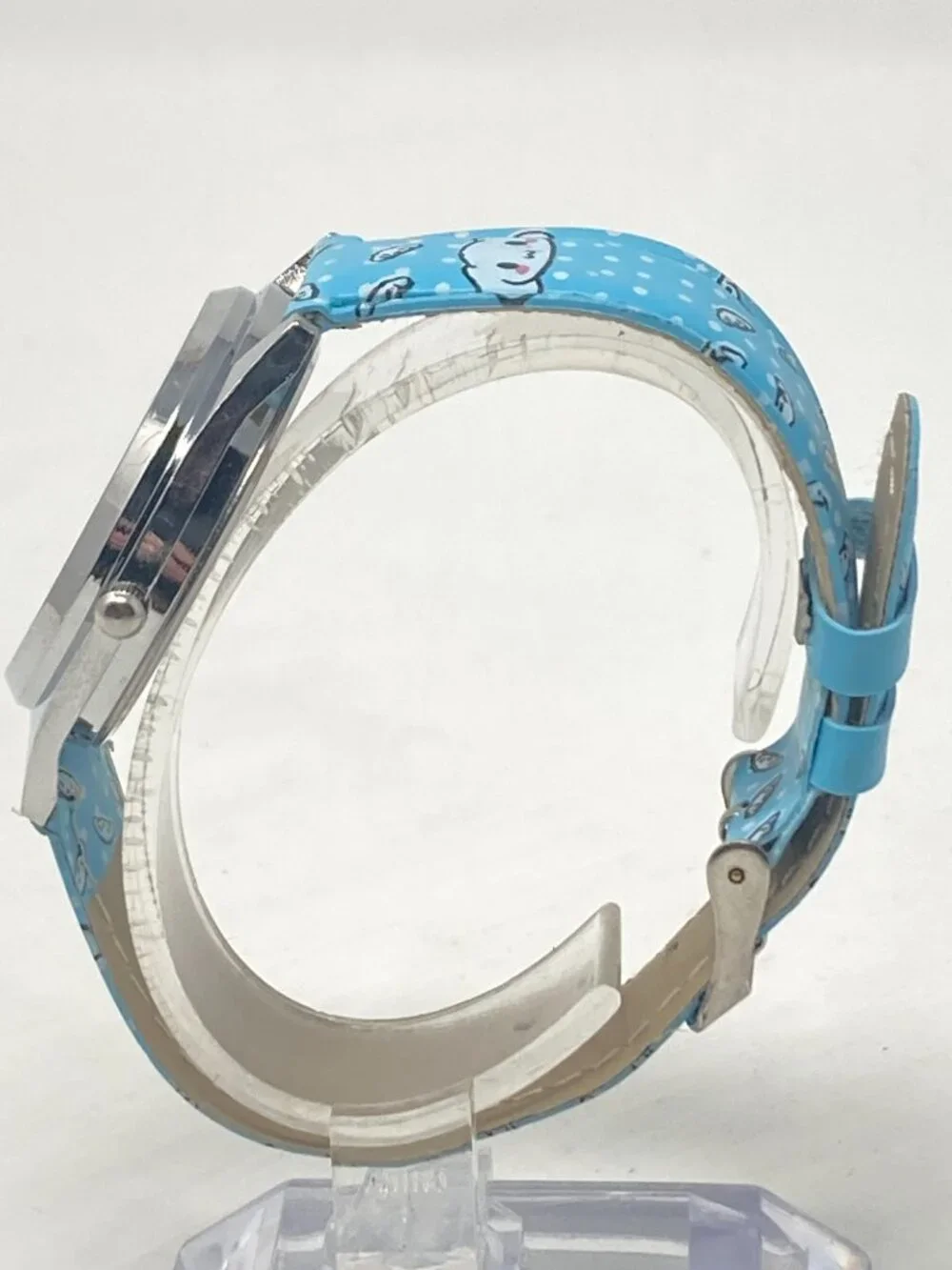 Cinnamoroll Womens Watch 36mm Silver Tone Sanrio Faux Leather New Battery 8.75